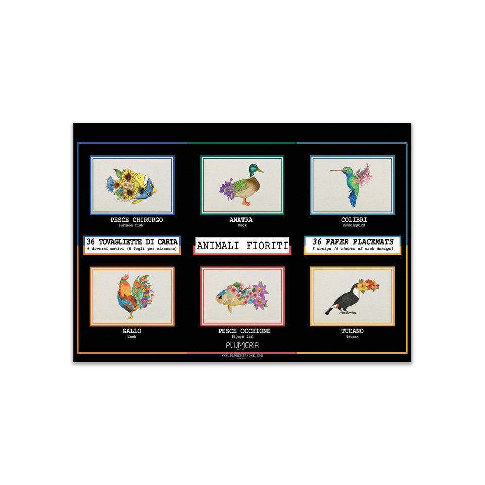 Animali Fioriti paper placemats
