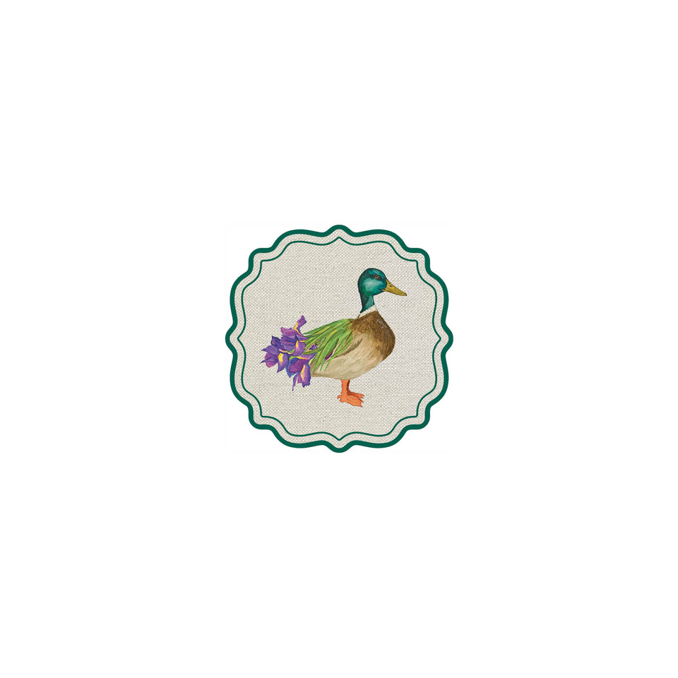 Sottobicchiere Con Polli Selvatici - Sughero E Lucido, 9,5x9,5 Cm - Regalo Per Amanti Degli Animali E Mamma