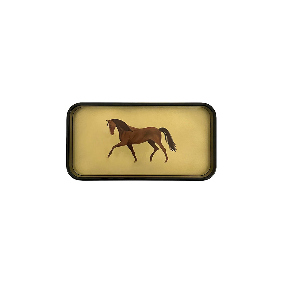 Small Polished Brass Tray Horse