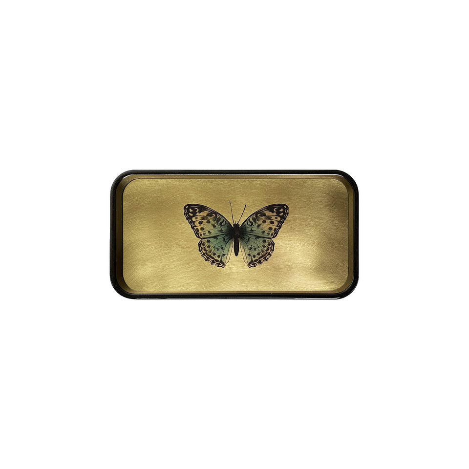 Small Polished Brass Butterfly Tray